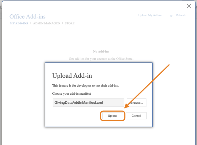 upload button