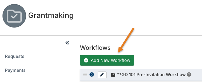 Add New Workflow button