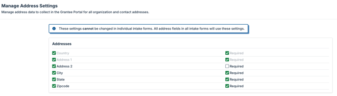 Address fields