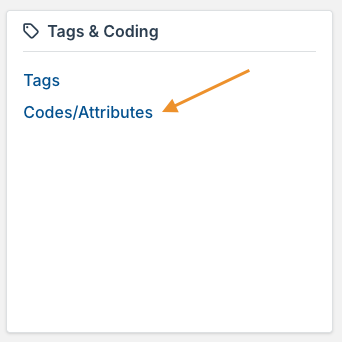 Codes/Attributes option