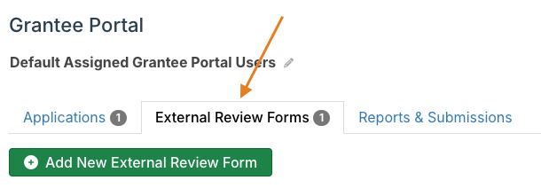 External Review Forms tab