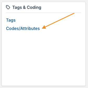 Codes/Attributes option