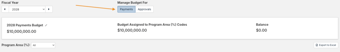 Payments and Approvals options