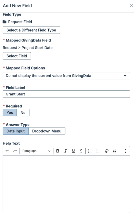 Mapped field options