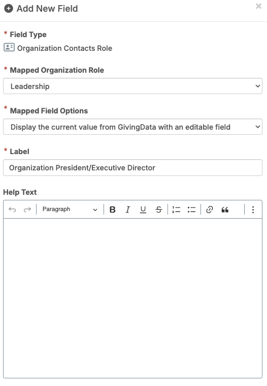 contacts role field options