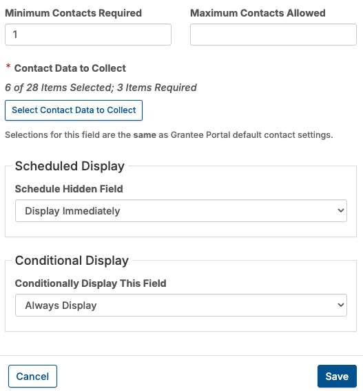 contacts role field options