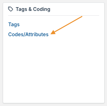 Codes/Attributes option
