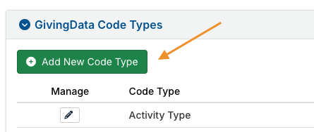 Add New Code Type button