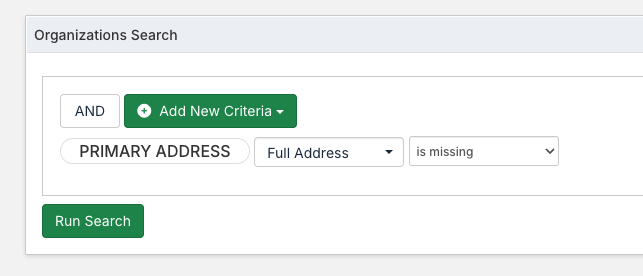 missing addresses criteria