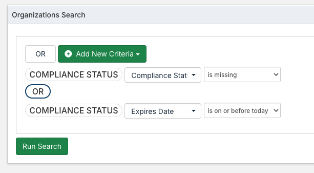 compliance status criteria