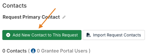 Add New Contact to This Request button