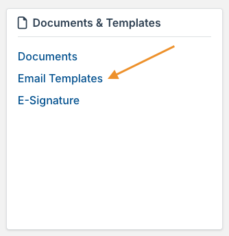 Email Templates option