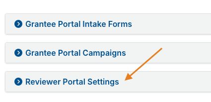 Reviewer Portal Settings dropdown