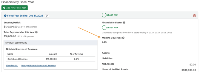 Months Coverage field