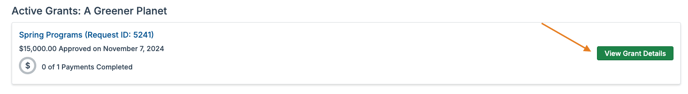 View Grant Details button