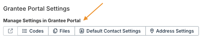 Manage Settings in Grantee Portal options