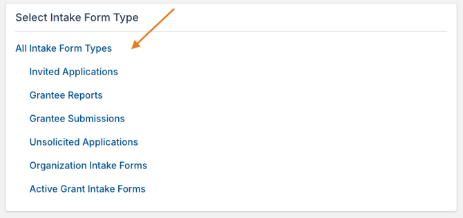Intake Form Type