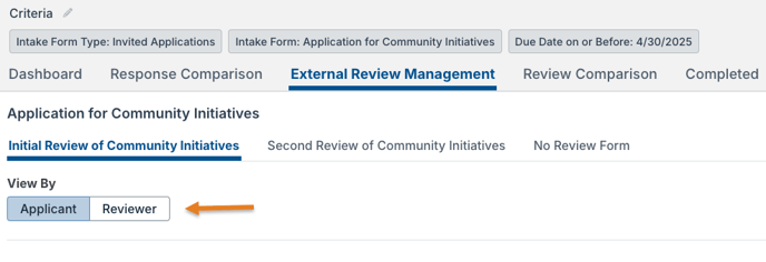 applicant and reviewer buttons