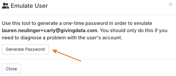 Generate Password button