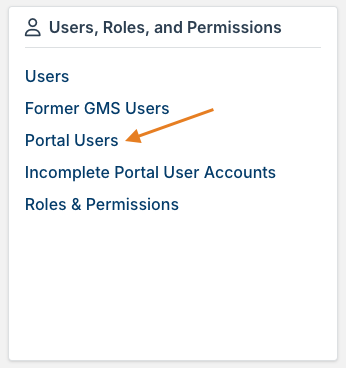 Portal Users option