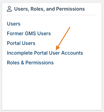 Incomplete Portal User Accounts option