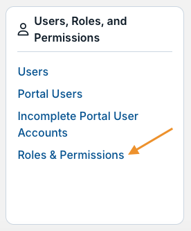 roles & permissions option