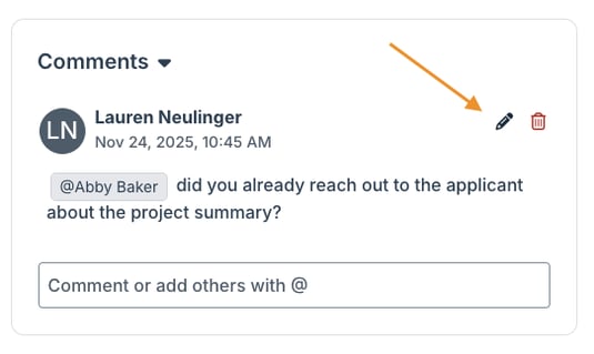 pencil and trash can icons