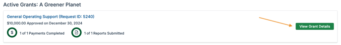 View Grant Details button