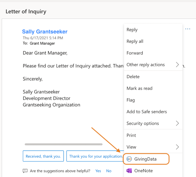 GivingData option