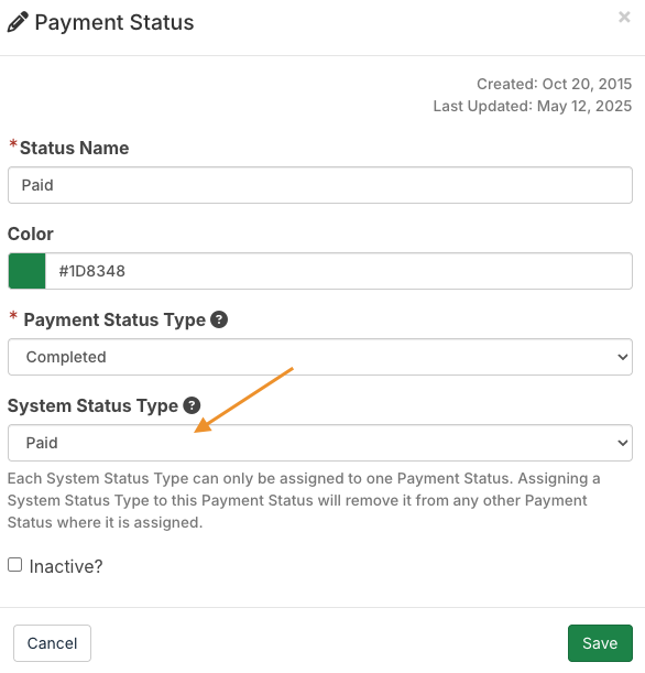 System Status Type