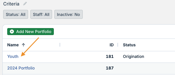 Portfolio name
