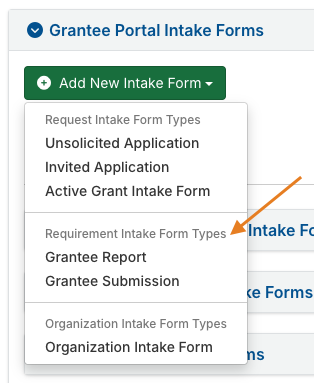 Grantee Report or Submission options