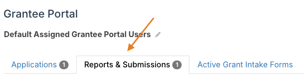Reports & Submissions tab