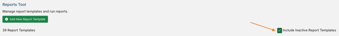 Include Inactive Report Templates checkbox