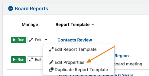 Edit Properties option