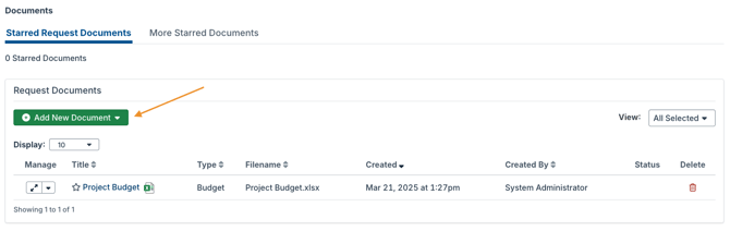 Add New Document button