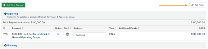 Edit Fields button