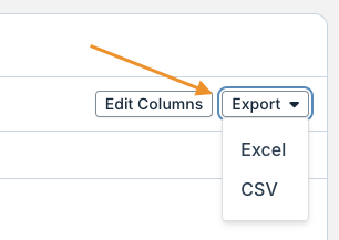 Export dropdown
