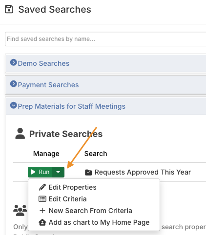 Dropdown options