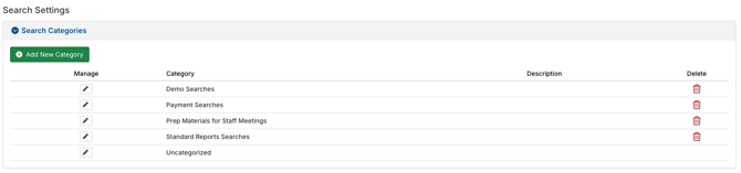 Search categories