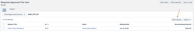 Edit Columns button