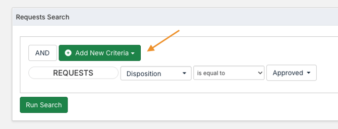 Add New Criteria button