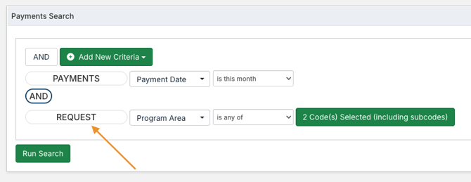 request criteria