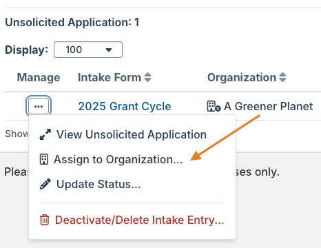 Assign to Organization option