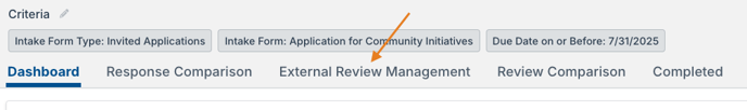 External Review Management tab