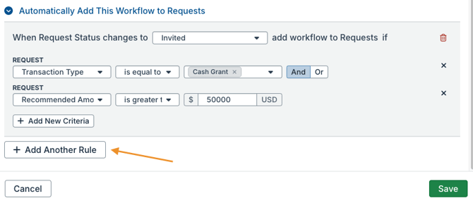 Add Another Rule button