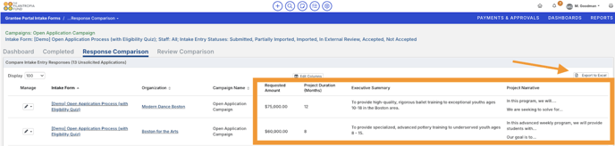 export to excel 