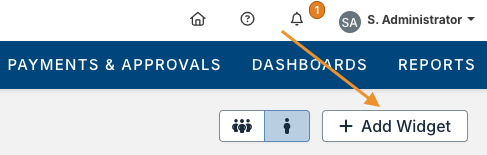 Add Widget button