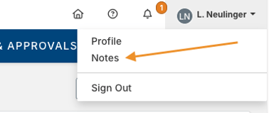 Notes option